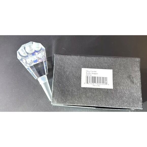 Vintage Estate Designer Oleg Cassini Crystal Bottle Stopper Faceted Cut Collect - Picture 11 of 14